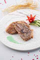 French style grilled lamb chops served in exquisite tableware