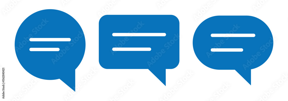 Poster chat icons. text message icon set. speech bubble symbol set. message talk bubble, communication, con