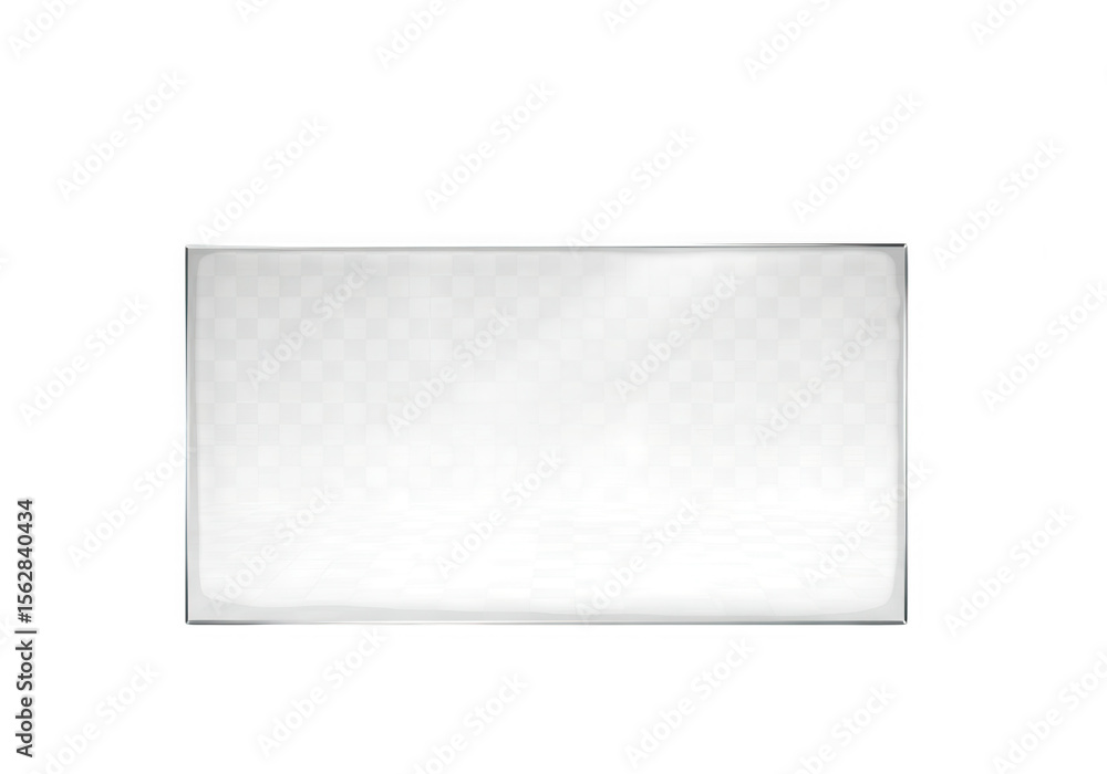 Poster a clear rectangular glass pane with a subtle checkered pattern is isolated on transparent background