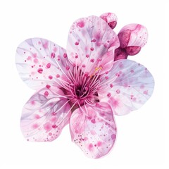 watercolor illustration of Blossom on white background Created with Generative AI technology