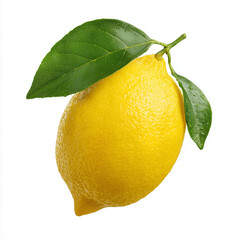 create photo of lemon, without leafs, front view, isolated , white background