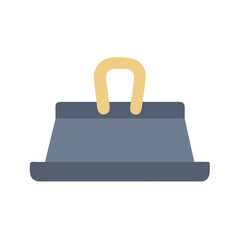 Simple dustpan icon on black background for graphic design