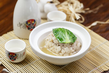 Chop Pork with Sunflower Soup