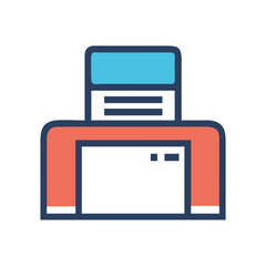 Printer icon with light blue color and white paper