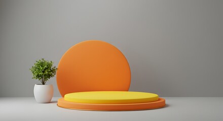 An orange circular object placed on a smooth surface, symbolizing modern design, simplicity, and creativity in a workspace.