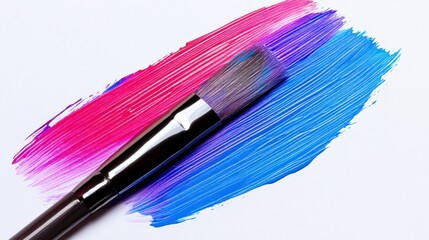 Paintbrush stroke with vibrant color gradient