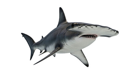 Naklejka premium Majestic Hammerhead Shark: A Close-Up Look at this Ocean Predator