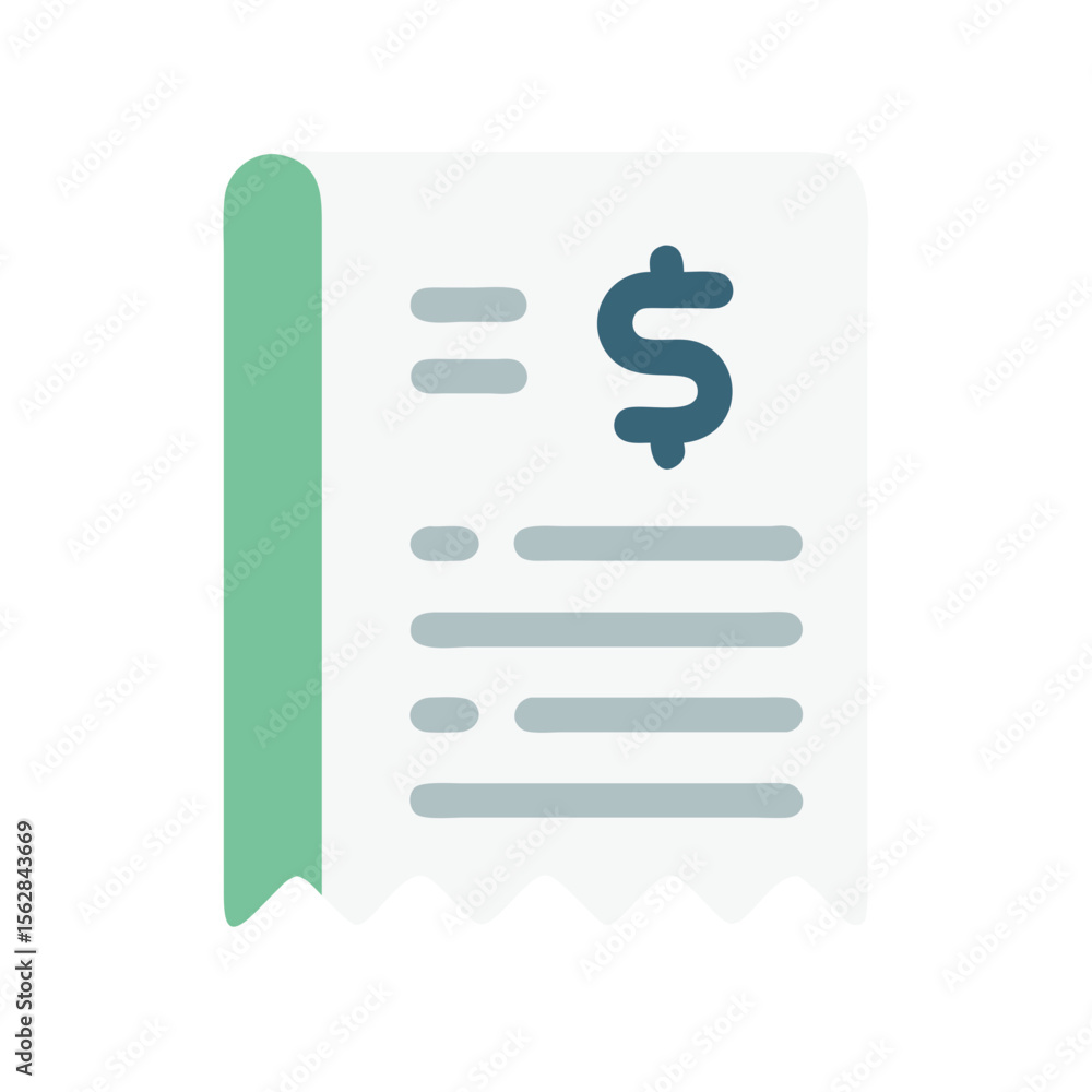 Poster flat design style of invoice receipt dollar symbol vector