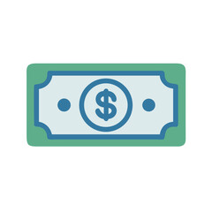 Minimalist illustration of United States dollar bill on black background