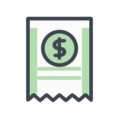 Illustration of a financial receipt icon for accounting and payments