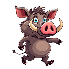 Obraz premium Hand drawn cartoon warthogs vector illustration