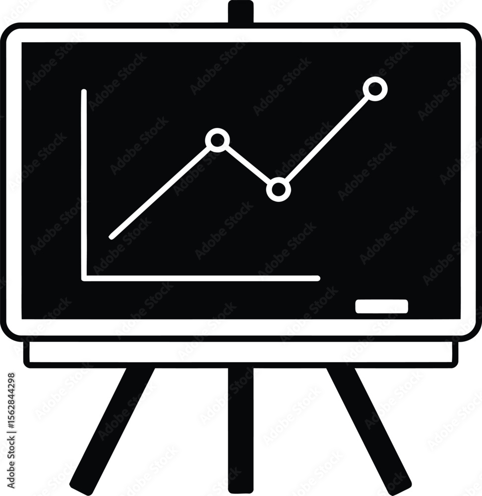 Poster a simple line graph displayed on a small chalkboard easel.