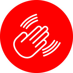 Obraz premium Hand Wave Vector Line White Circle Red