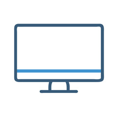 Minimalist computer monitor icon over a dark background design