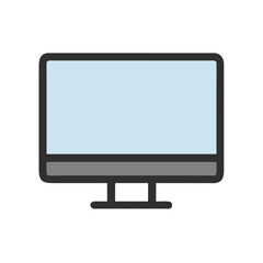 Stylized desktop computer monitor isolated on a black background