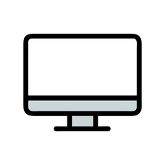 Minimalist monitor in black background for modern technology themes