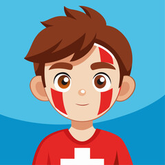 Young child with patriotic face paint celebrating a national holiday