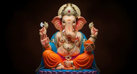 Ganesha statue, hindu god of wisdom, prosperity, and remover of obstacles