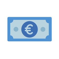 Cartoon Euro bill on black background illustration