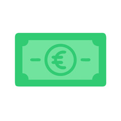Isolated green euro banknote on black background vector art