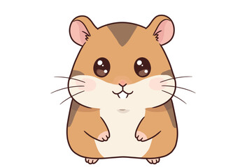A cute hamster with brown fur large eyes and tiny paws sitting upright
