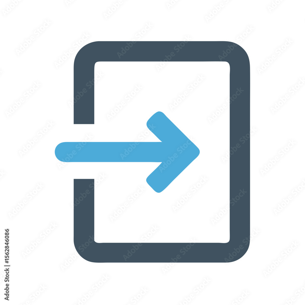 Poster minimalist login icon with arrow on black background design