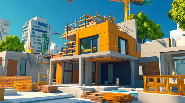modelo o maqueta de casas en construccion moderna y minimalista edificios residenciales
