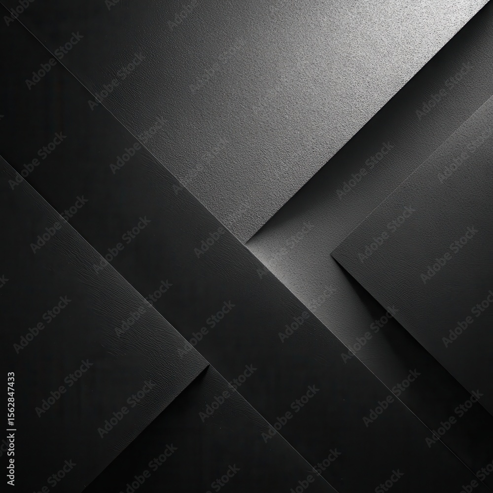 Aufkleber Abstract grayscale image featuring intersecting dark planes creating a geometric, layered effect with subtle light and shadow interplay