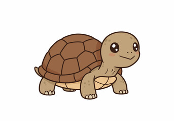 Cartoon turtle with brown shell and beige skin