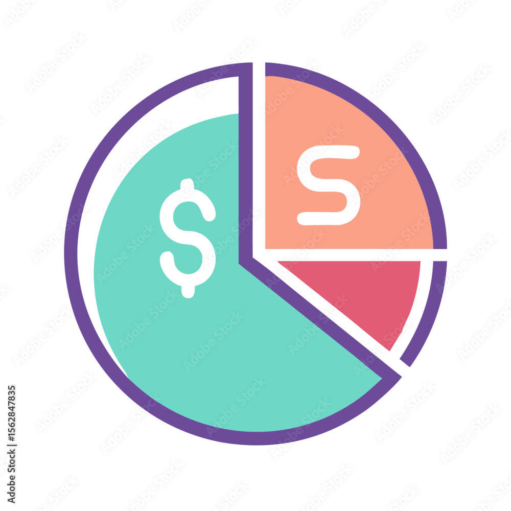 Aufkleber abstract pie chart visual representing financial growth and data
