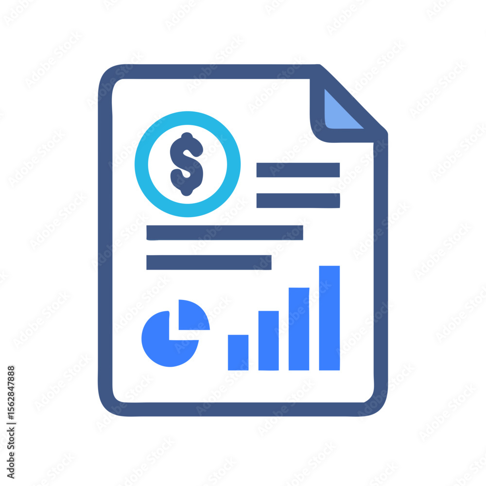 Poster financial report graphic displaying money growth and data analysis