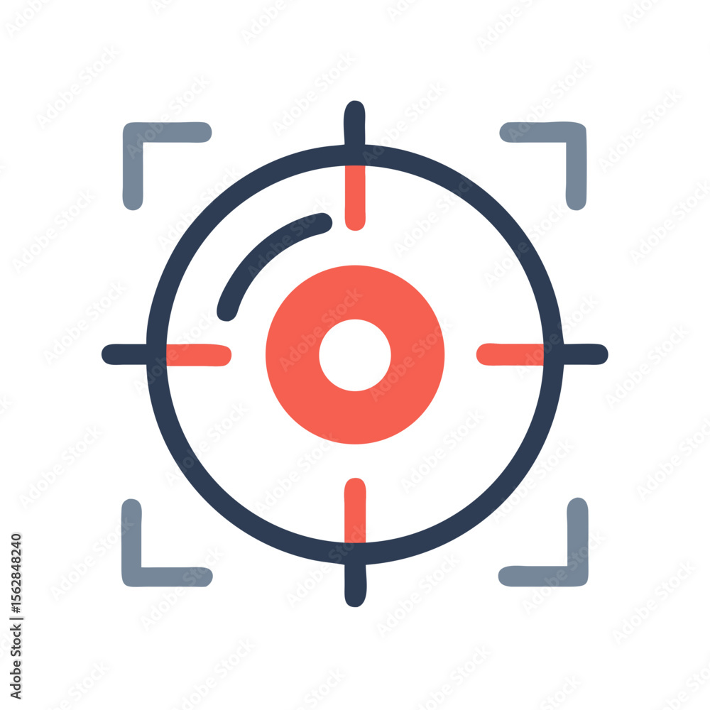 Poster graphical target symbol on black background used for targeting
