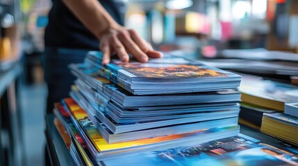 Printing and Publishing visual concept showcasing print materials publishing books magazines digital printing design