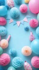 Pastel-toned party decorations