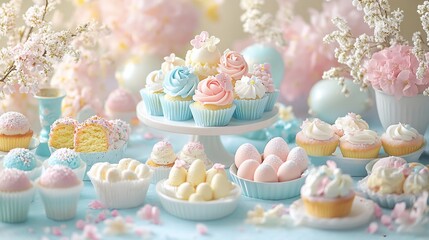 Pastel-colored Easter treats
