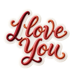 Embroidered I Love You Patch Design decorative embroidered
