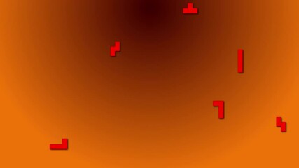 Abstract Red Shapes Moving on Orange Background - Powered by Adobe
