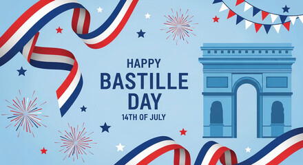 happy bastille day 14th july france flag