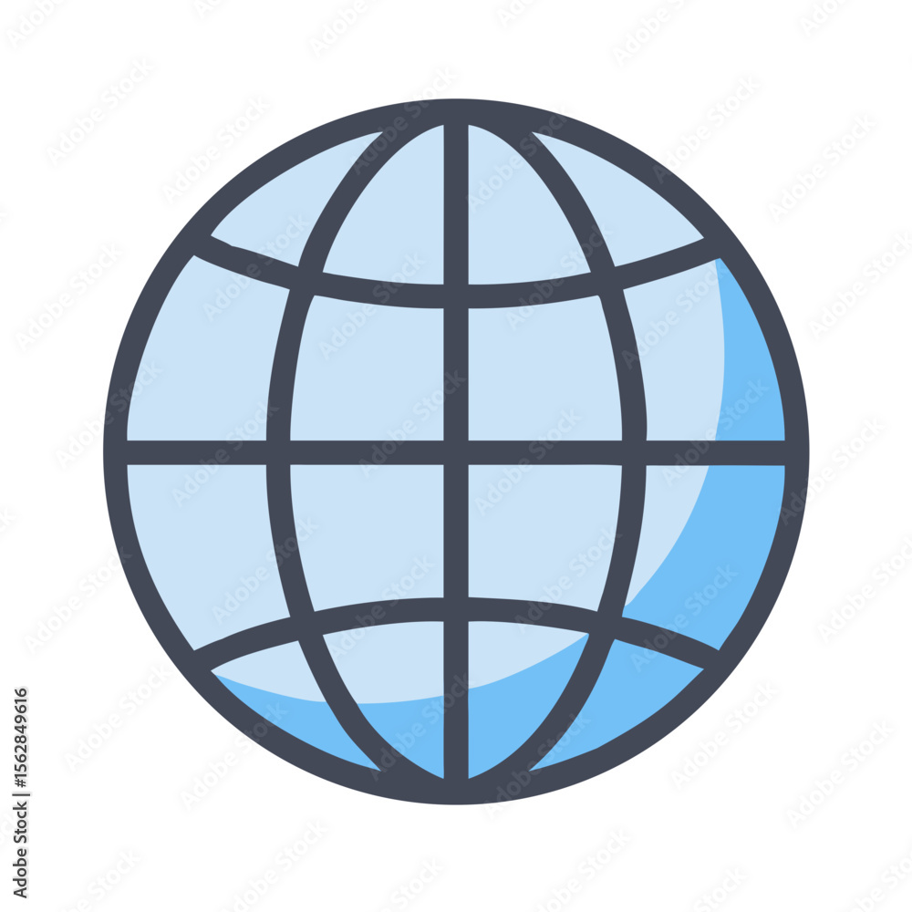 Aufkleber globe illustration featuring a simple grid structure design