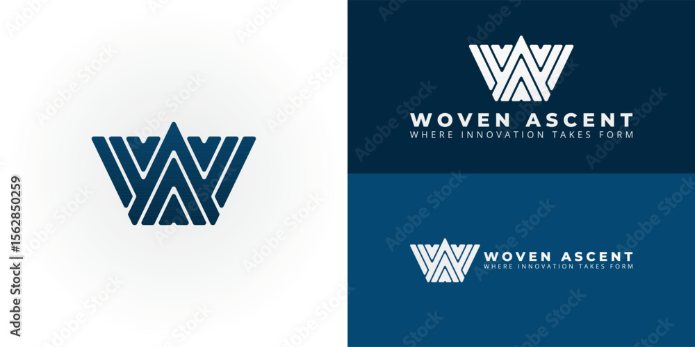 Fototapete abstract 'wa' initial logo, perfect for technology and digital services. its modern geometric shape 