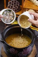 Healthy Barley and Seafood Porridge