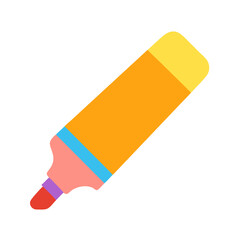 Colorful flat design marker illustration on a black background