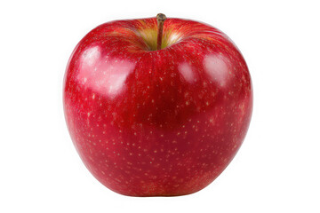 A single ripe red apple with a stem isolated on a transparent background isolated on transparent background