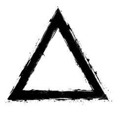 Abstract Triangle Graphic with Textured Edges stylized textured