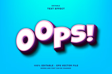  Playful Oops! 3D Text Effect - Fun & Bubble Gum Editable Style