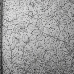 Wall adorned with a bunch of beautiful flowers and layered leaf arrangement in a captivating forest foliage design