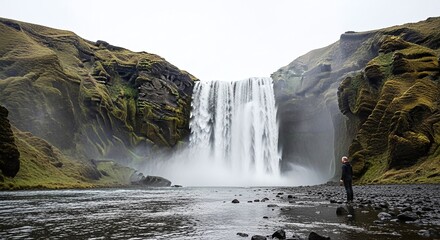 waterfall in the mountains