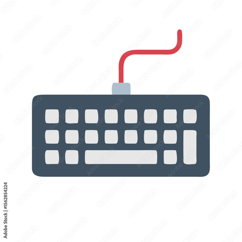 Poster isolated flat vector illustration of a computer keyboard