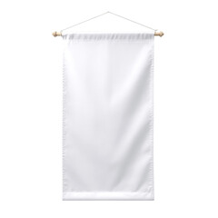 White blank vertical flag on transparent background
