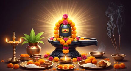 Lord shiva lingam: hindu god shiva puja, shivling worship